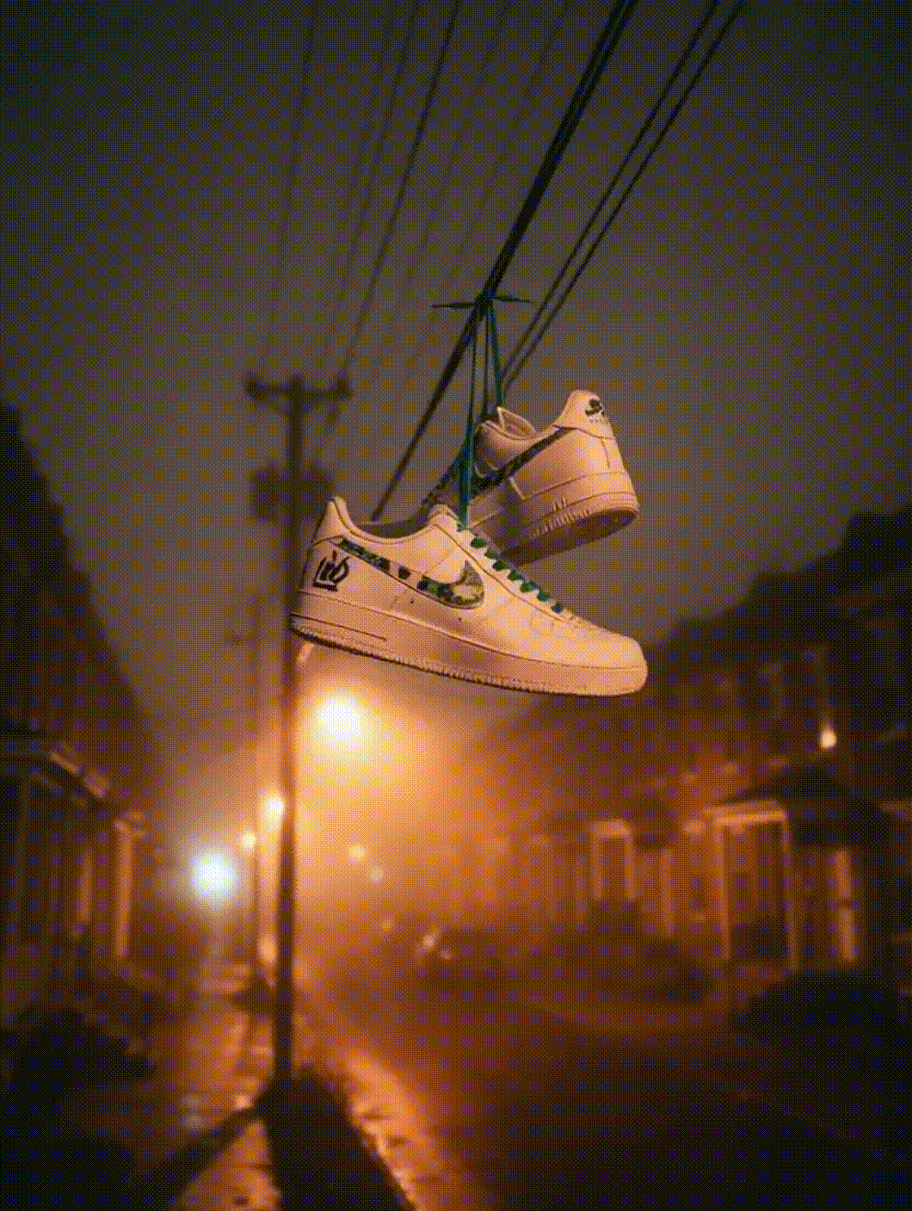 Painted clouds over horizon